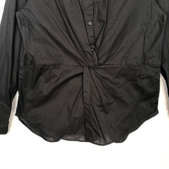 Lola River Anthropologie Shirt Large Black Button Classic Capsule Tunic Twist - Picture 3 of 10